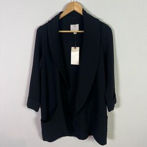 Eliane Rose Women’s Black Textured Open Front Cardigan Blazer New Size Small